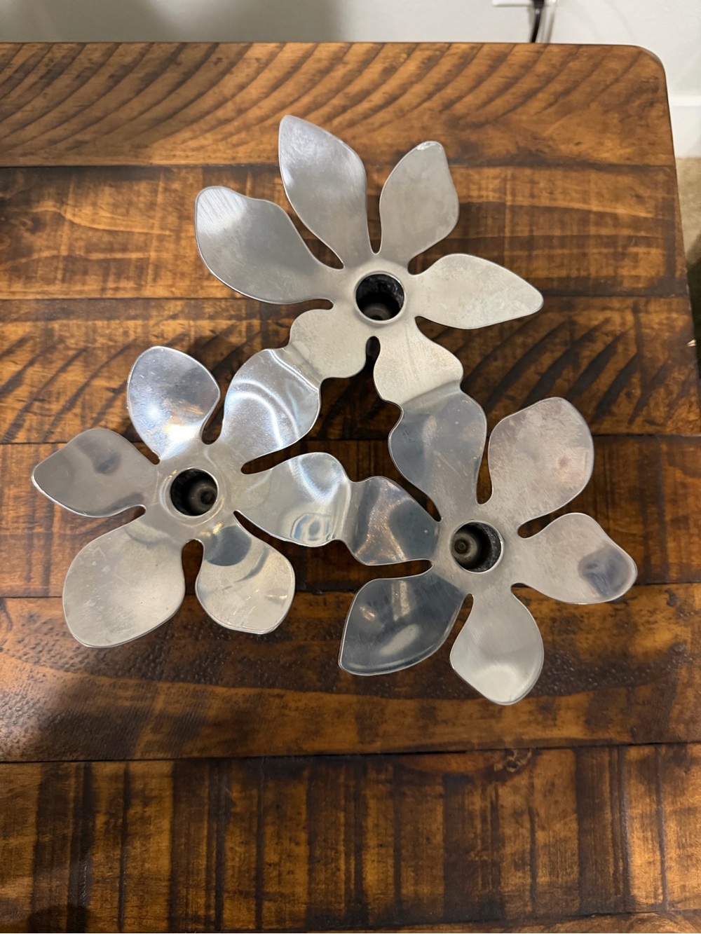 IKEA Stockholm Monika Mulder Vintage Stainless Steel Flower Candlesticks Holder